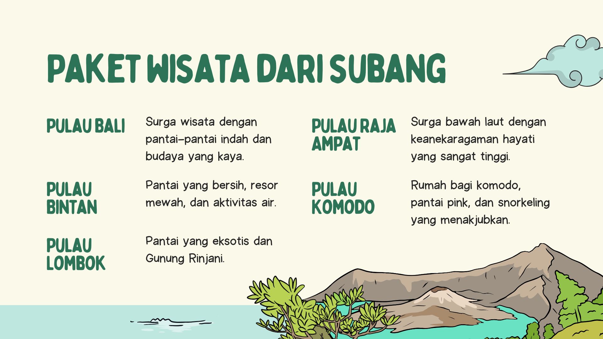 Paket wisata dari Subang